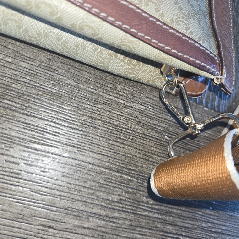 Celine Tan and Brown Crossbody Bag with Signature Style - Picture 7 of 13